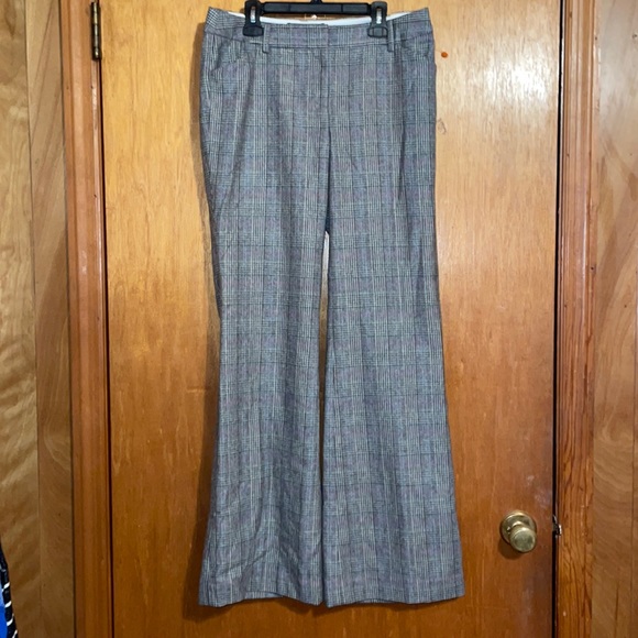 •VICTORIA'S SECRET•BROWN & PINK PLAID FLARE TROUSERS "THE CHRISTIE FIT" SIZE 6 - Picture 8 of 10